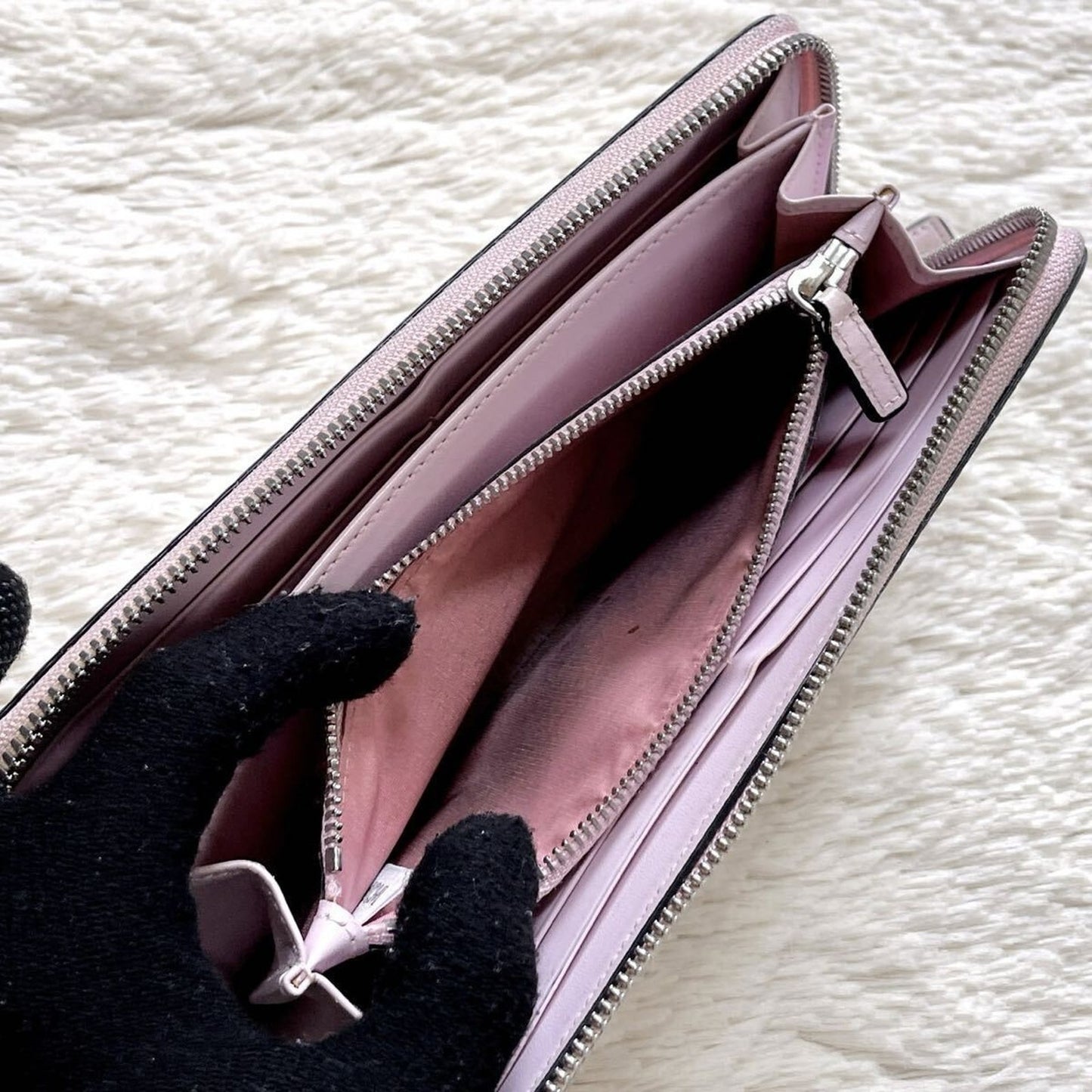 MCM Visetos Rabbit Round Zipper Long Wallet PVC Leather