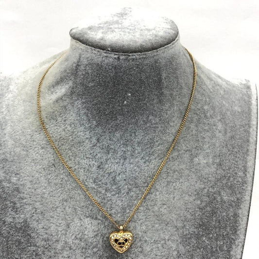 DIOR necklace with CD logo and heart motif Gold Plated 15in