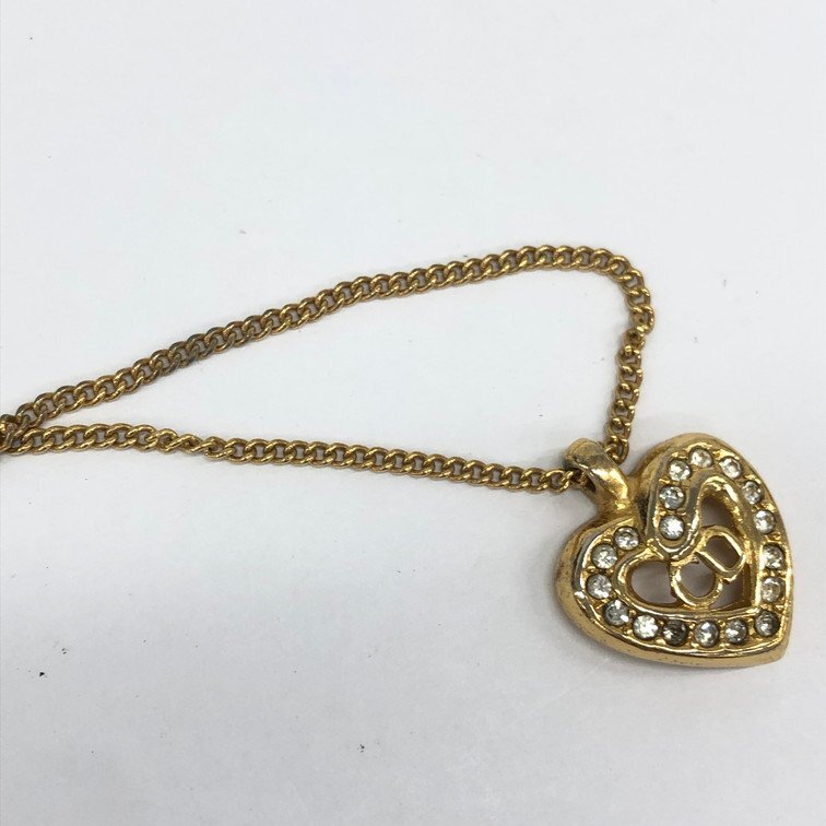 DIOR necklace with CD logo and heart motif Gold Plated 15in