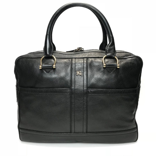 Burberry Vintage Leather Boston Bag | Nova Check Interior | Black | Men's