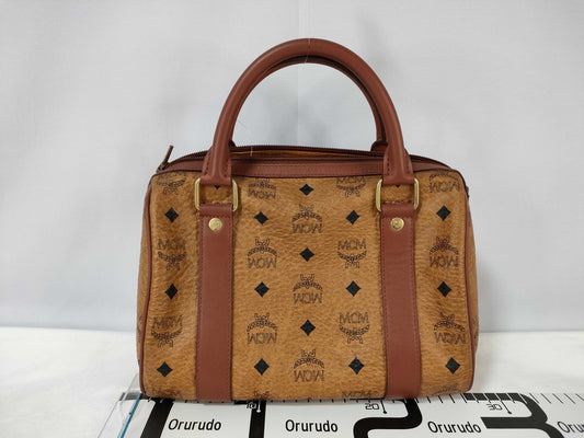MCM Boston Bag Vintage Cognac Visetos Leather