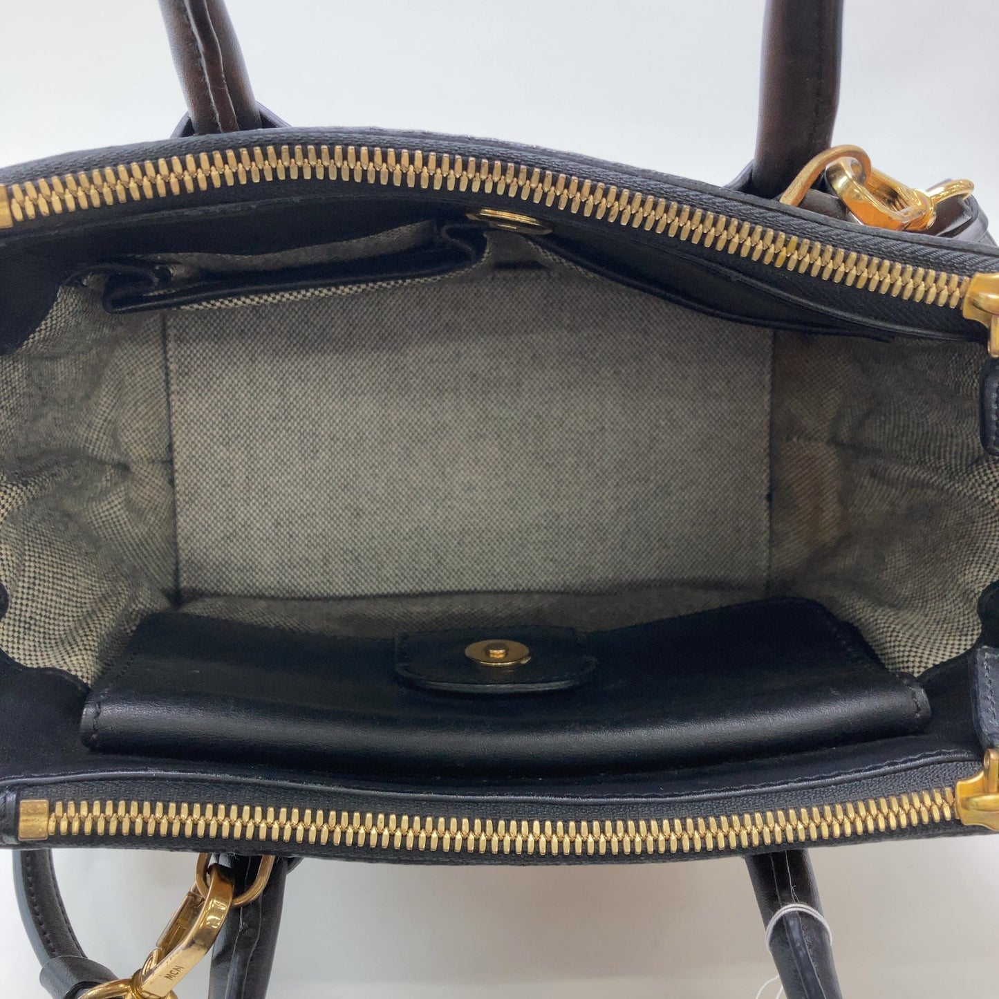 MCM Black/Cognac Visetos Shoulder/Tote Bag