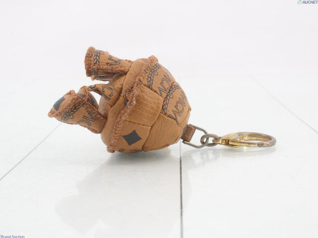 MCM Visetos Turtle Charm Keychain | Cognac Brown | Pre-Owned