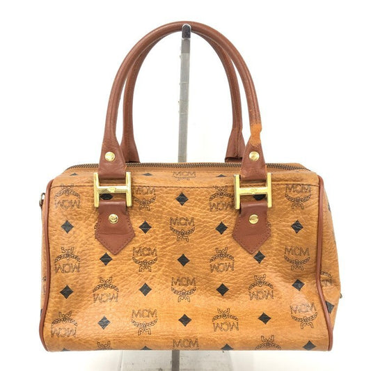 MCM Visetos Boston Bag | Canvas & Leather | Cognac | 0881N