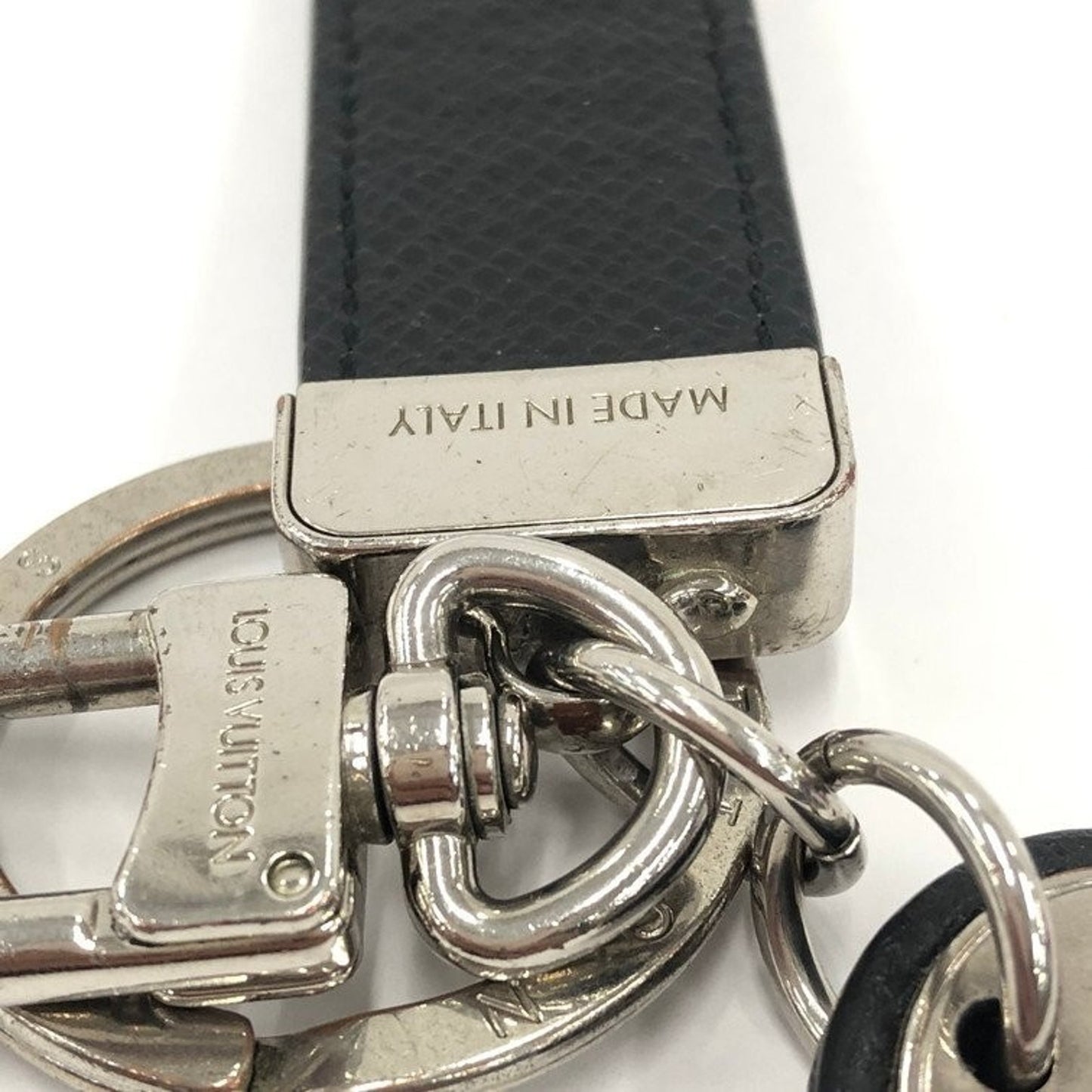 Louis Vuitton Taiga Portefeuille Neo LV Club Keychain Keyring M67242 w/ initials