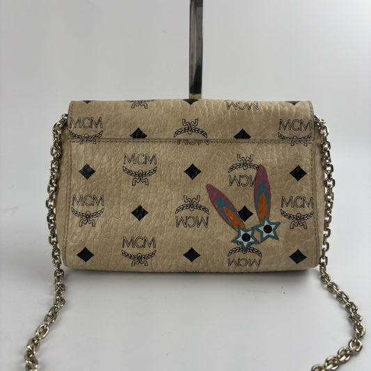 MCM Beige Rabbit Chain Shoulder Bag