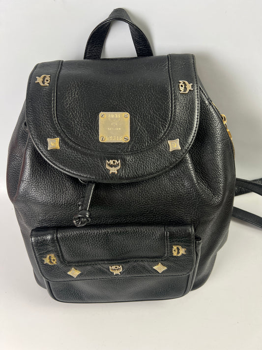 MCM Leather Backpack Black