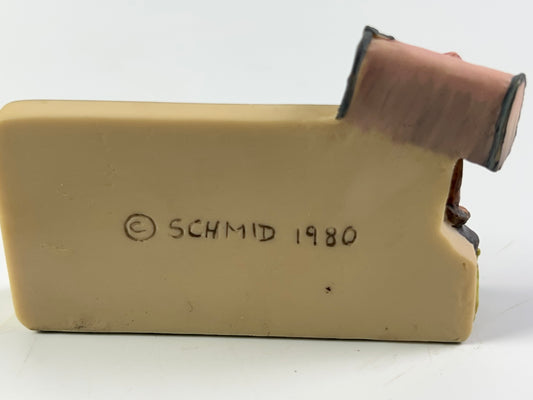 Schmid RFD America Porcelain Sign Plaque Autographed Dated by Lowell Davis 1980