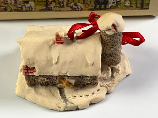 Schmid Lowell Davis Country Christmas Barn Ornament Schmid 1989 Figurine Vtg