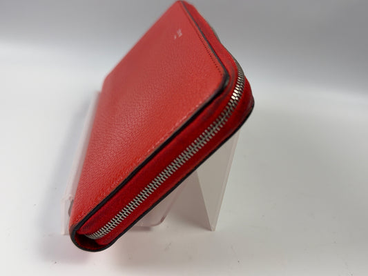 Celine Red Zippy Leather Long Wallet