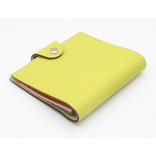 HERMES Ulysse Mini Notebook Cover Bright Yellow Leather Used