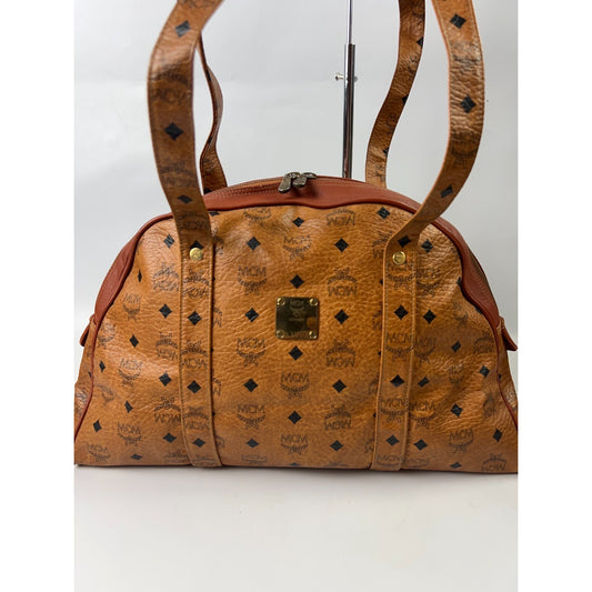 MCM Cognac Visetos Half Moon Shoulder Bag -Made In Germany -