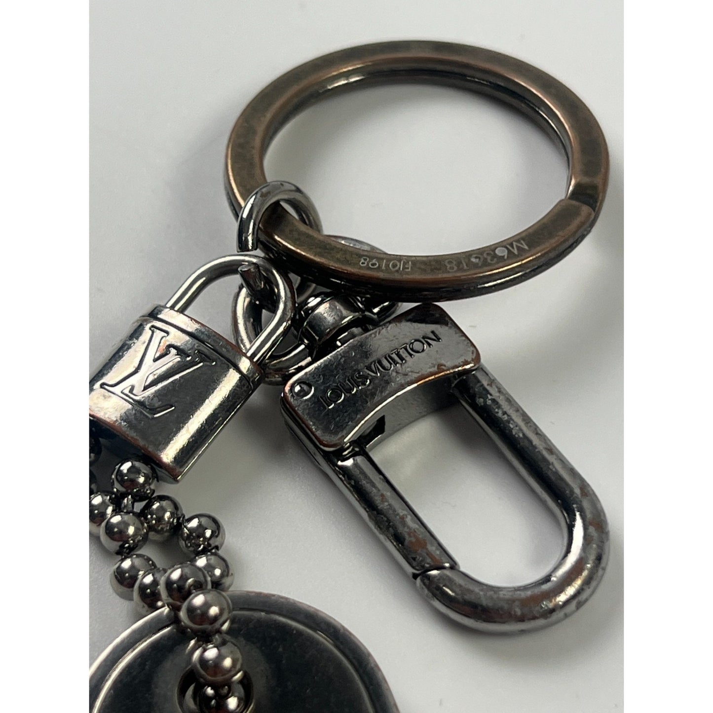 Louis Vuitton Authentic Key Ring/Charm Porte Cle Tab Monogram Eclipse M63618