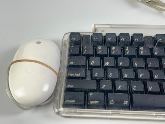 Apple M7803 & A1152 USB Pro Keyboard clear/black Mouse, white , tested working