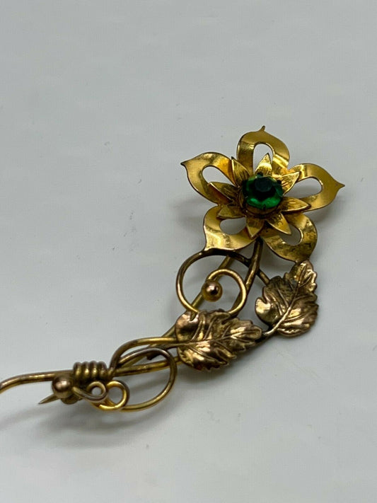 Bijoux vintage 1/20 12k GF fleur/feuille broche broche.