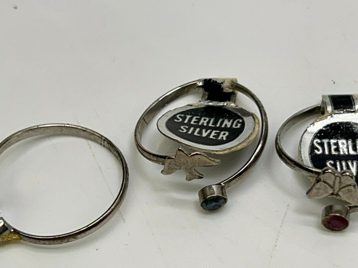 Ensemble de 3 bagues en argent sterling avec pierre véritable