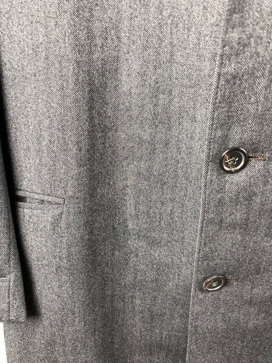 Dorchester Burkhardt’s worsted & cashmere Blk/Gray Mens 3/4 Trench Coat EUC