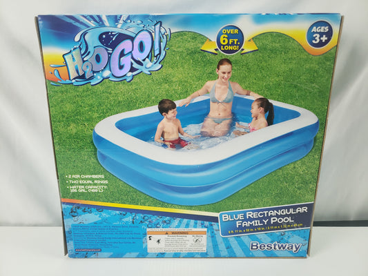 H2O Go Blue Rectangular Family Pool 6ft by Bestway