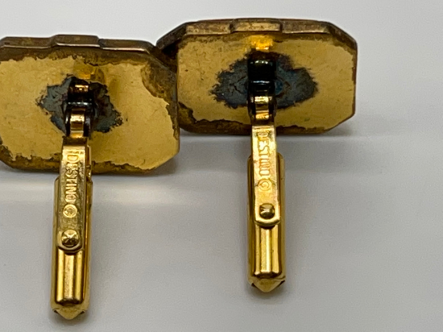 Vintage Signed Destino -Cuff Links- Gold Tone
