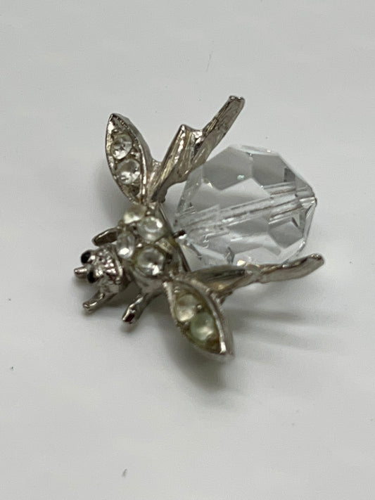 Vintage Jewelry PELL Figural Dragonfly Brooch Rhinestones Sparkle