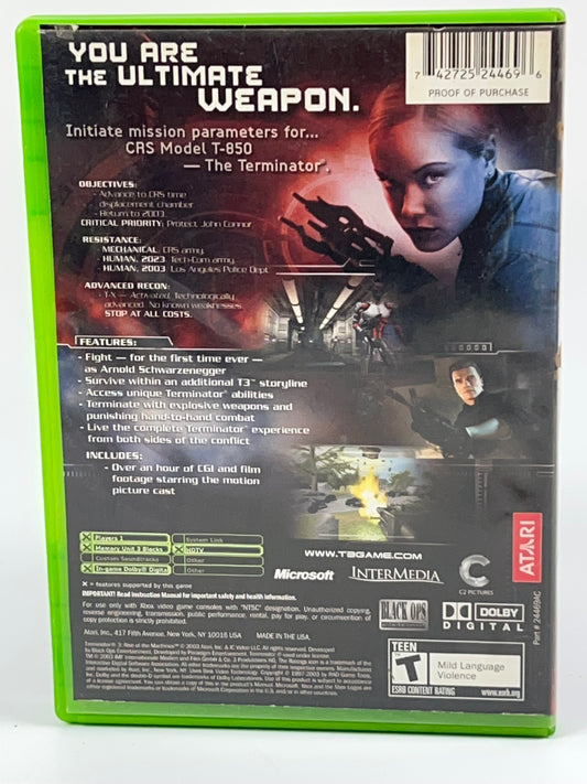 Terminator 3 : Rise of the Machines (Microsoft Xbox, 2003) Disque et étui uniquement