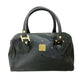 MCM PVC x Leather Black Visetos Handbag Small Boston Bag Gold Hardware 10x7x7