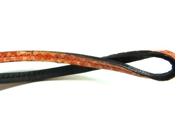 GUCCI Interlocking G Leather Strap Keychain Accessory, Gold Tone x Orange Tone