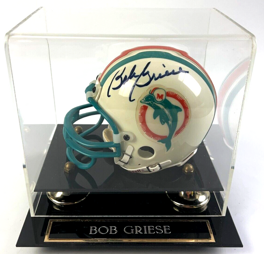 Bob Griese Miami Dolphins Autographed 1972 Throw Back Mini Helmet