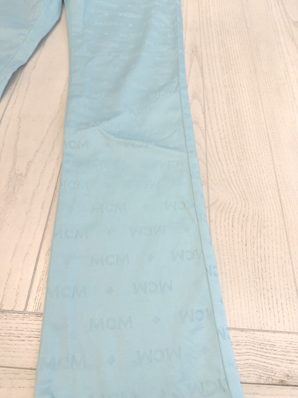 MCM Teal Diamond Logo Pants 27” Waist 31” Inseam  42" Length