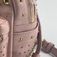 MCM Visetos Mini Backpack Studs Pink Nylon Leather Metal