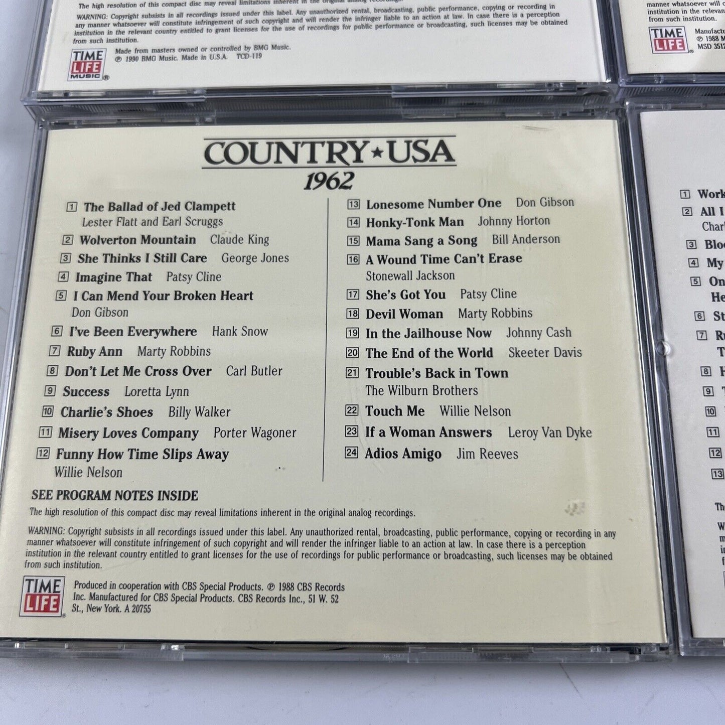 Time Life Music Country USA 4 CD Lot - 1956, 1957, 1962, 1969