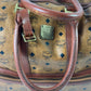 MCM Monogram Cognac Leather Munchen Duffle/Suitcase Bag RARE