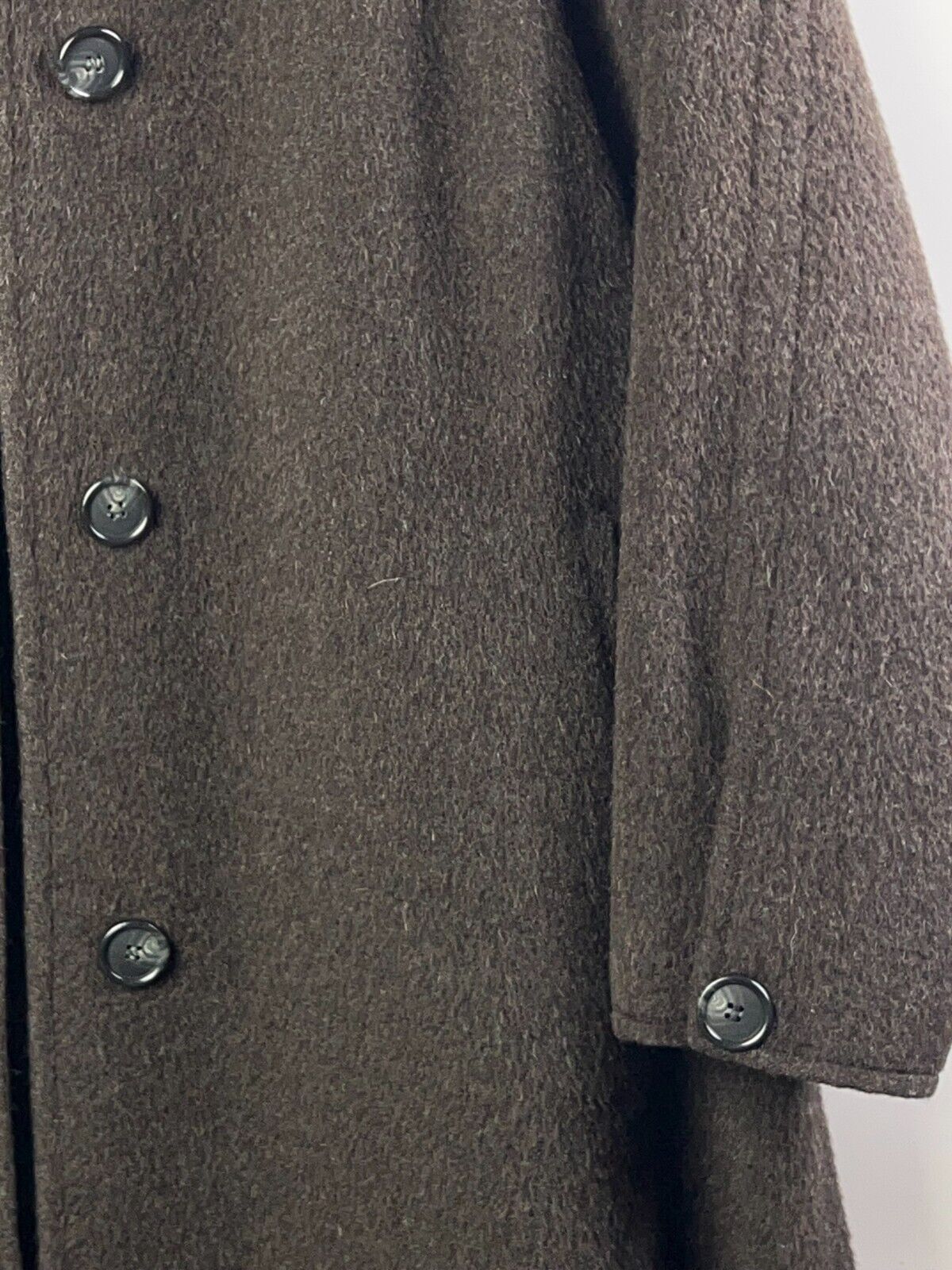 REGENCY Alpaca Dark Brown Alpaca & Wool Long Coat Overcoat USA