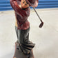 Vintage Women golfer wooden statue Approx 28in