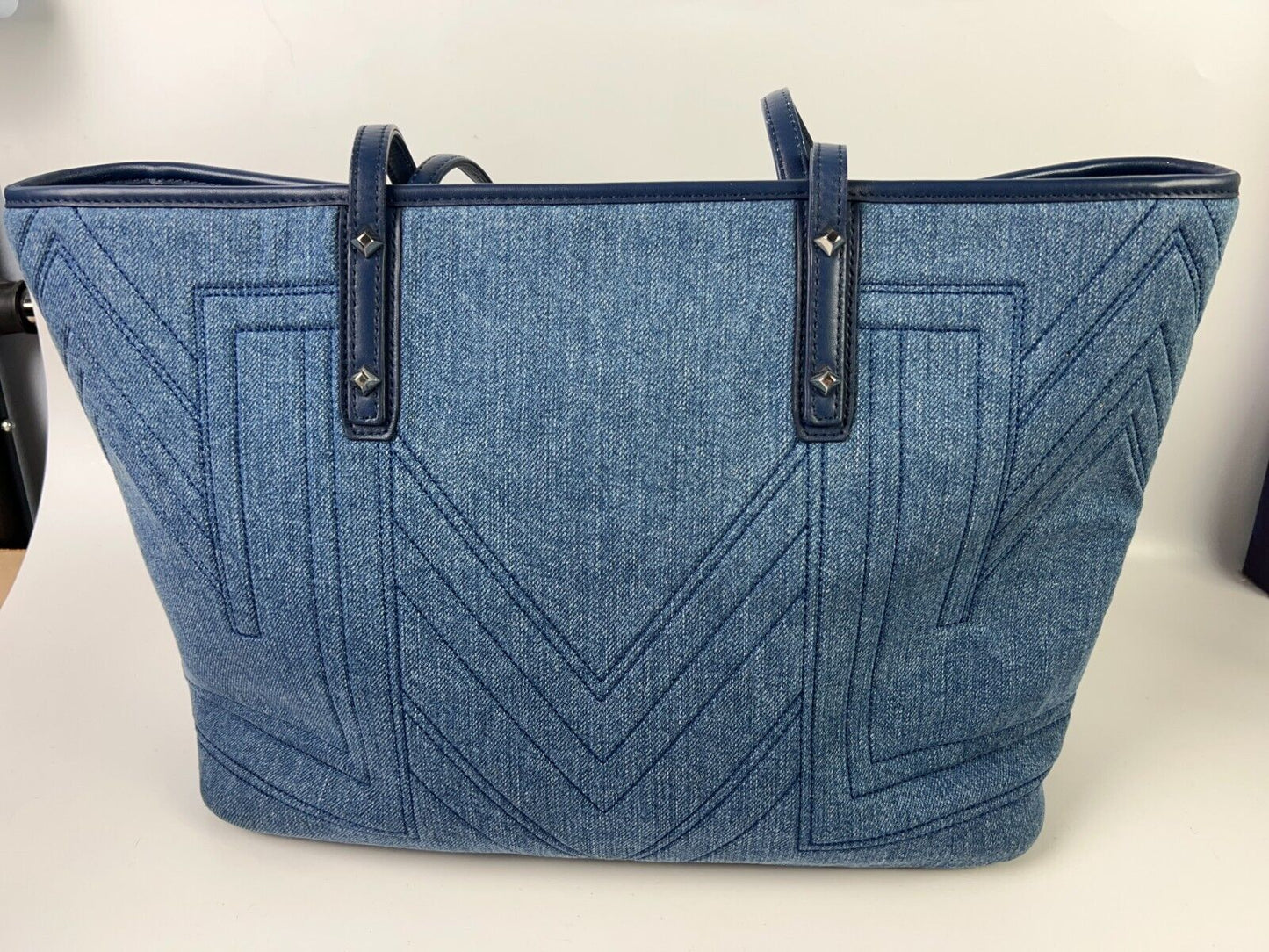 MCM Munchun Limited Edition Tote in Vintage Denim Blue with 2nd Bag