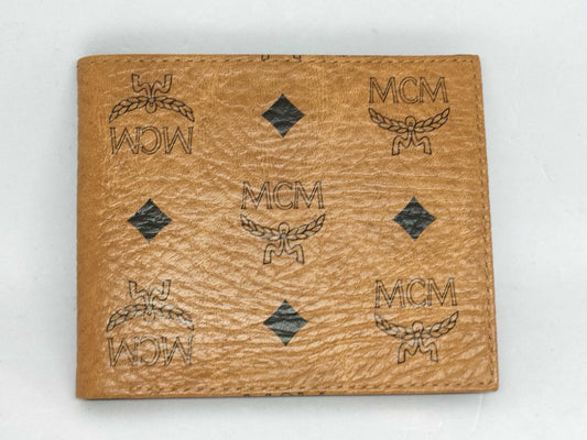 MCM Visetos Bi-Fold Wallet | Cognac Brown | Pre-Owned