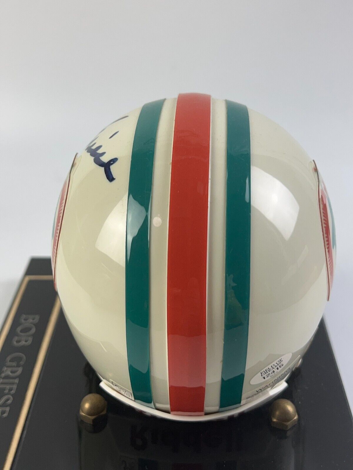 Bob Griese Miami Dolphins Autographed 1972 Throw Back Mini Helmet