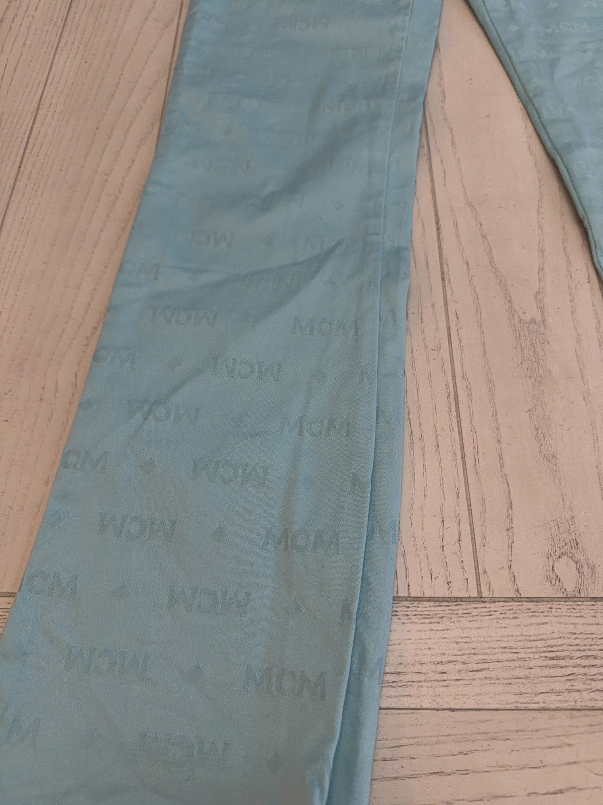 MCM Teal Diamond Logo Pants 27” Waist 31” Inseam  42" Length