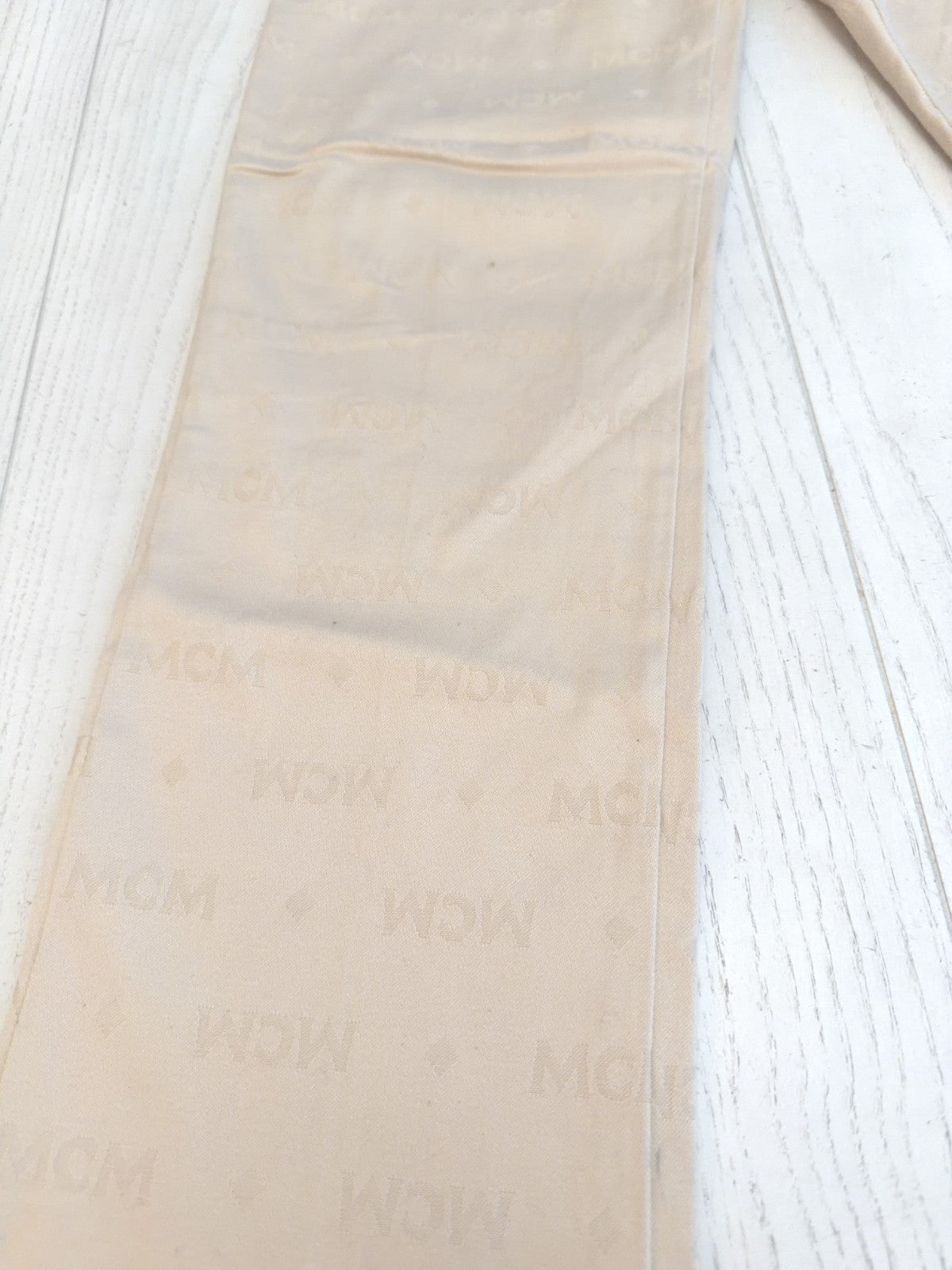 MCM Beige Diamond Logo Pants 28” Waist 28” Inseam  40" Length