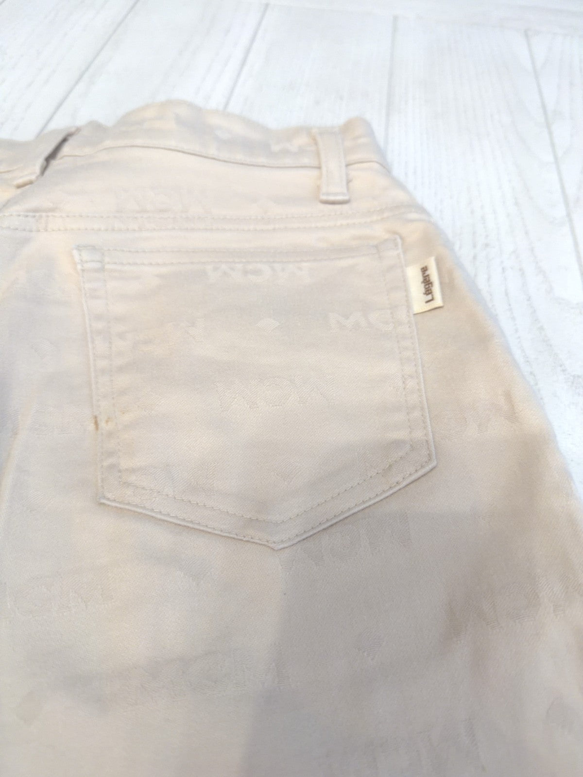 MCM Beige Diamond Logo Pants 27” Waist 31” Inseam  42" Length