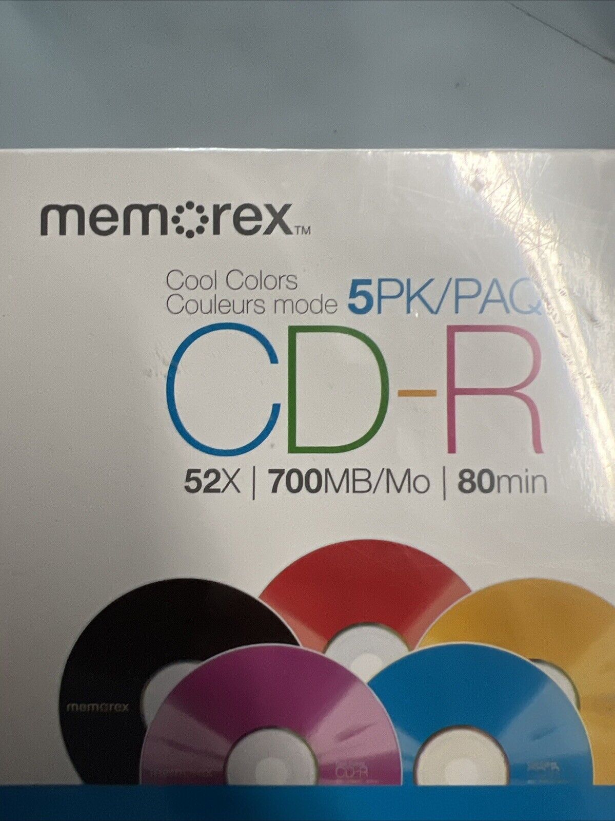 Memorex Cool Colors CD-R 52X 700MB 80 min (5 Pack) Blank Media