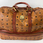 MCM Monogram Cognac Leather Munchen Duffle/Suitcase Bag RARE