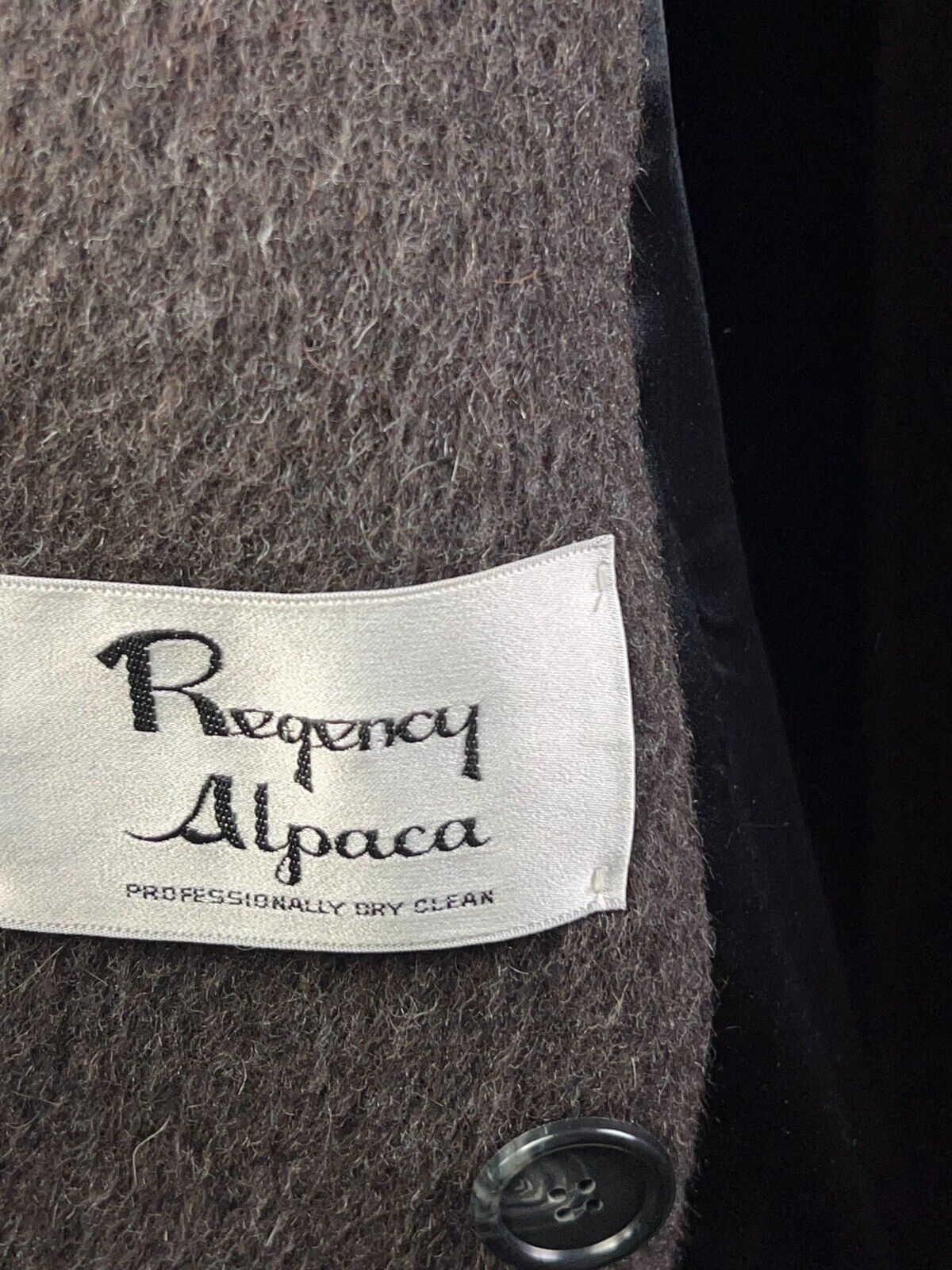 REGENCY Alpaca Dark Brown Alpaca & Wool Long Coat Overcoat USA