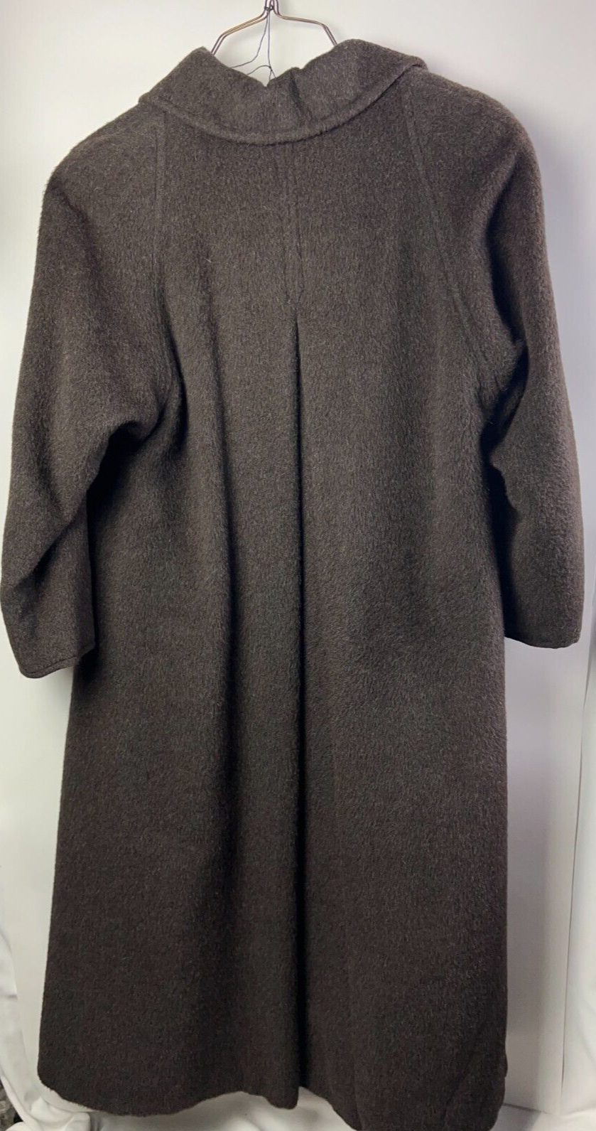 REGENCY Alpaca Dark Brown Alpaca & Wool Long Coat Overcoat USA