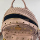 MCM Visetos Mini Backpack Studs Pink Nylon Leather Metal