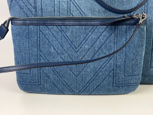 MCM Munchun Limited Edition Tote in Vintage Denim Blue with 2nd Bag