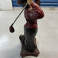 Vintage Women golfer wooden statue Approx 28in