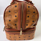 MCM Monogram Cognac Leather Munchen Duffle/Suitcase Bag RARE