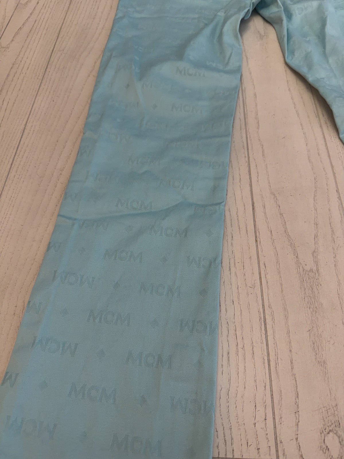 MCM Teal Diamond Logo Pants 27” Waist 31” Inseam  42" Length