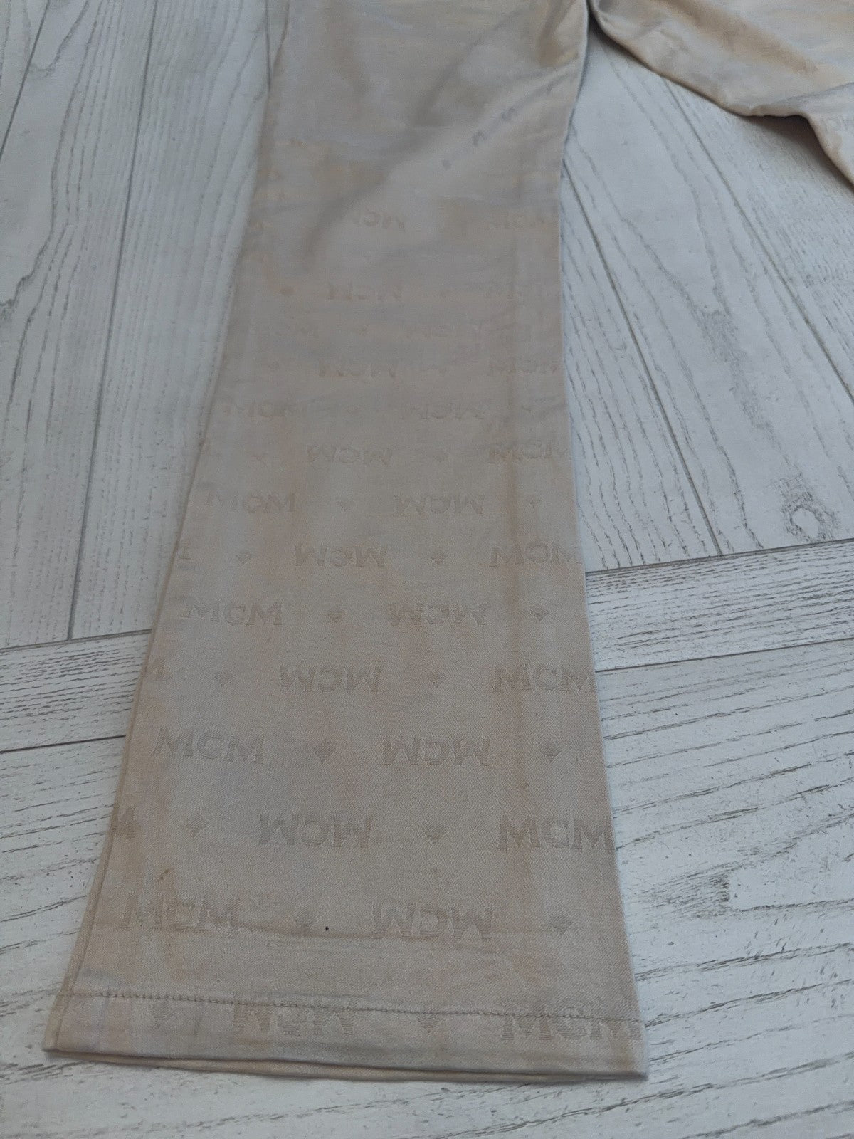 MCM Beige Diamond Logo Pants 27” Waist 31” Inseam  42" Length